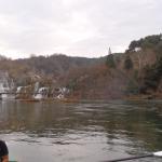 krka wasserfaelle von unten mit dem ruderboot kroatien 2013