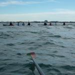 ruderboote vor port camargue wellen 2014