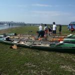 Ruderboote Fetesti am Ufer Donau 2014