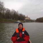 maria vor dem kloster melk im ruderboot donau 2015