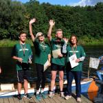 Gruene Sieger der Mixed Klasse Drachenbootrudercup 2015