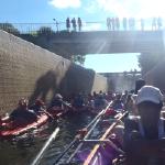 Kanal Augustow Schleuse mit Kanuten 2015