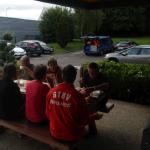 Ruderer kochen vor dem Hotel 2017