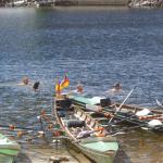 Ruderinnen baden im Nisser 2018