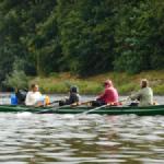 Vierer im Regen Weser 2018