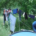 Waesche trocknen an der Pisa P09