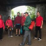 Ruderer unter der Bruecke in Posen Warthemarathon 2019