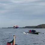 Containerschiff von Achtern 2020