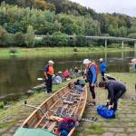 Schandau Ruderboote am Start Elbe 2020