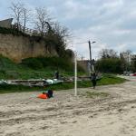 Ruderboot am Ufer gelager Donau 2023