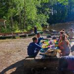 Ruderer auf Biwakplatz Saimaa 2023