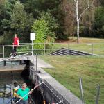 Ruderboote in der Spreewaldschleuse 2023