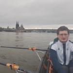 Köln Innenstadt im Ruderboot Februar 2024