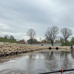 Hochwassergraben am Hotel in Crossen 2024