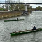 Ruderboote auf Reede Schleuse Oder 2024