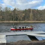Barke am neuen Steg in Stahnsdorf