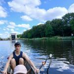 Constantin im Ruderboot Schleuse Lehnitzsee Templin 2024