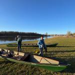 Ruderer in Coswig am Ziel
