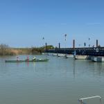 Ponton Brücke auf dem Po-di-Maestra leicht durchfahrbar