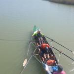 Mit flach legen unter der Ponton Brücke auf dem Po di Maestra